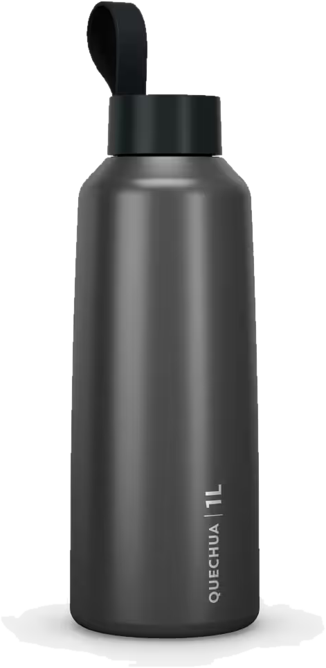 Cantimplora Quechua MH100 de acero inoxidable de 1 litro con tapón de rosca