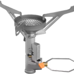 Hornillo de gas Forclaz Trek500 de aluminio, con encendido piezo naranja