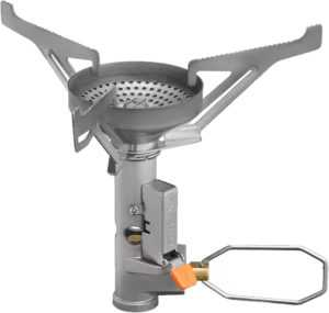 Hornillo de gas Forclaz Trek500 de aluminio, con encendido piezo naranja