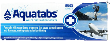 Caja de pastillas potabilizadoras Aquatabs de 50 unidades