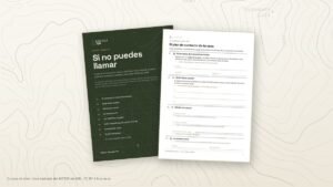 La plantilla del plan de contacto de Escuela72H: la portada del recurso y la hoja para rellenar a boli con el contacto de fuera del municipio, quién llama a quién y dónde nos vemos