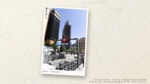 Entrada del metro de Callao cortada durante el apagón del 28 de abril de 2025 en Madrid